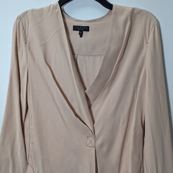 Rag and Bone Shields Silk Drape Front Blouse - Picture 8 of 14